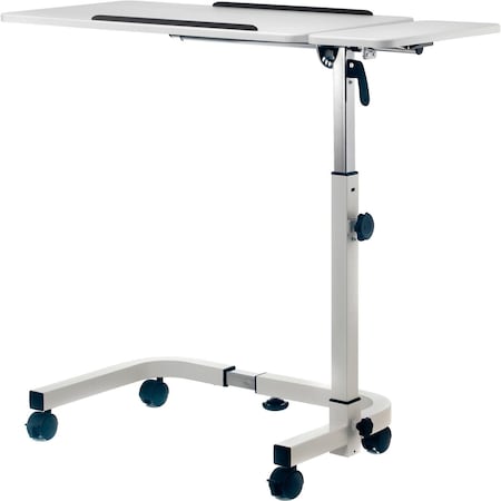 Global Industrial Mobile Laptop Cart 15-3/4 D X 27-3/8 - 40 in H, 30 in W X Steel, White 436966WH